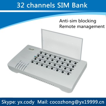 Low price 32 sim cards gsm voip goip SIM Bank for remote management