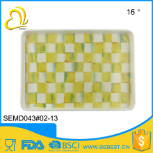 fashion europe 16" grid style rectangle dinner serving tray