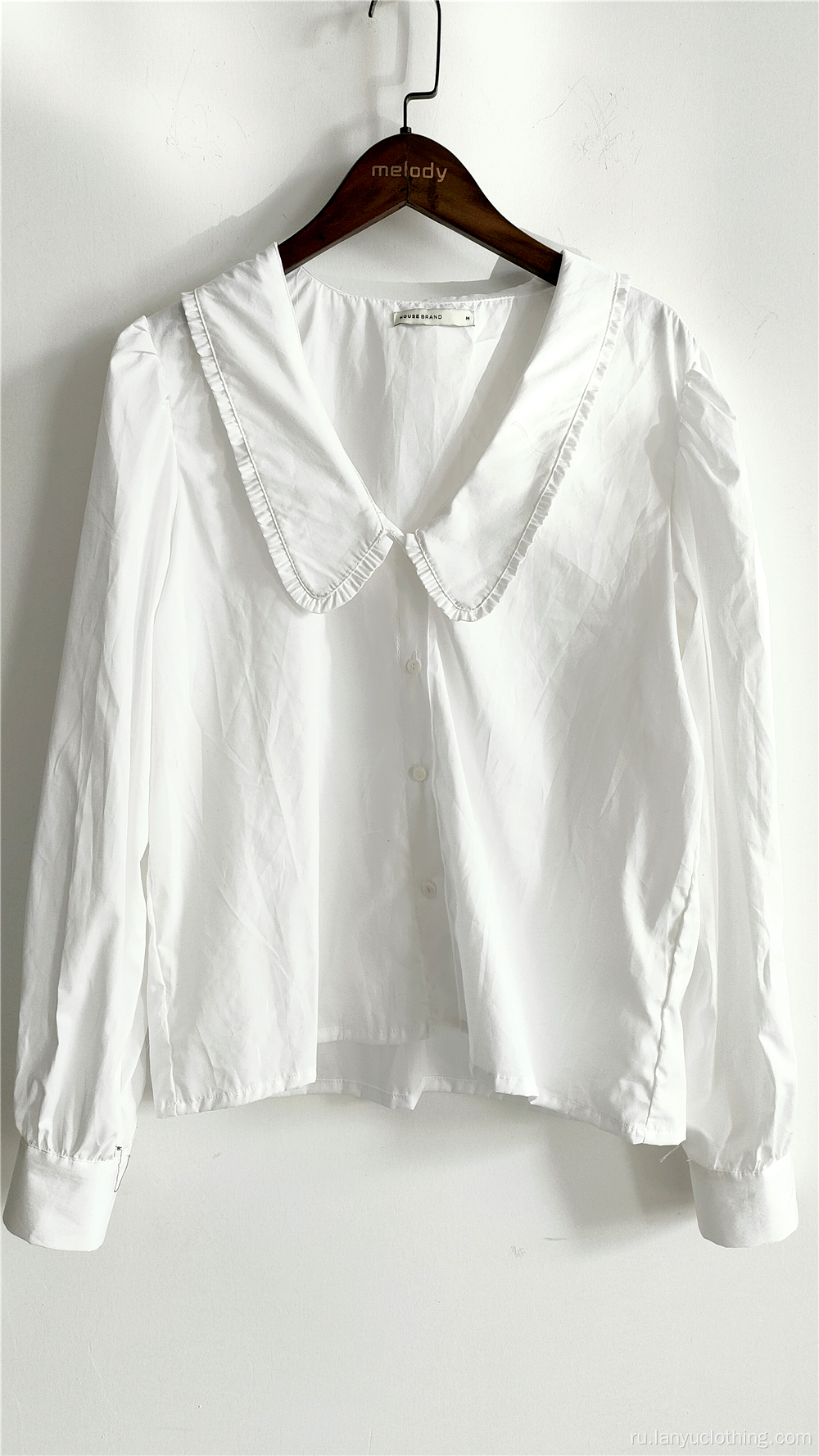 Белая винтажная свободная блуза во французском стиле
