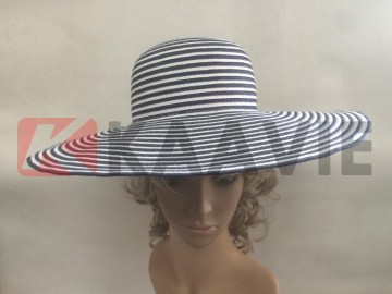 straw wide brim beach women zebra-stripe floppy hat