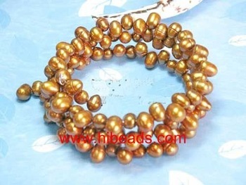 Freshwater golden pearl bracelets FPB0269