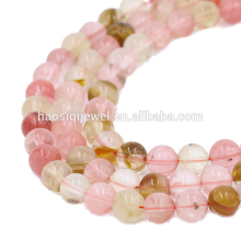 Wholesale Loose Gemstone Pink Tourmaline Watermelon Crystal Bead For Women Bracelet