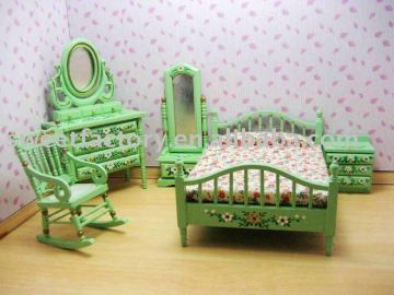 wood doll house furniture-bedroom sets