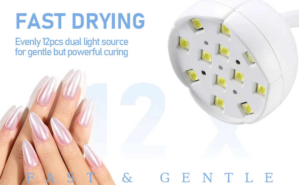 Wireless Lotus Nail Gel Polish UV LED Lamp, Portable Nail Dryer