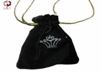 Embroidered Logo Velvet Drawstring Bag For Jewelry 130 * 90