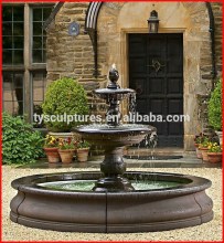 Tengyun factory marble hand work stone rustic round garden fountain