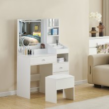 Modern Makeup Vanity Set with Mirror & Stool