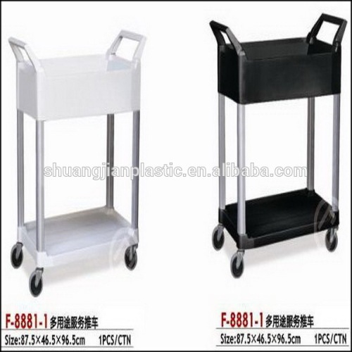 Plastic service cart for hotel and restaurant using