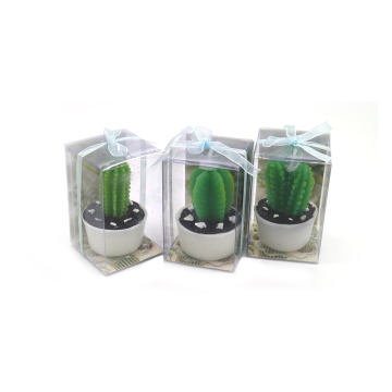 Handmade cactus shaped decorative candles