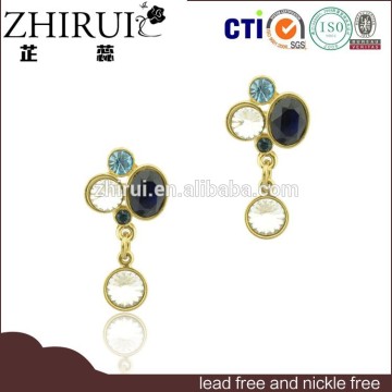 cheap hand made china rhinestone dangle cross statement earrings