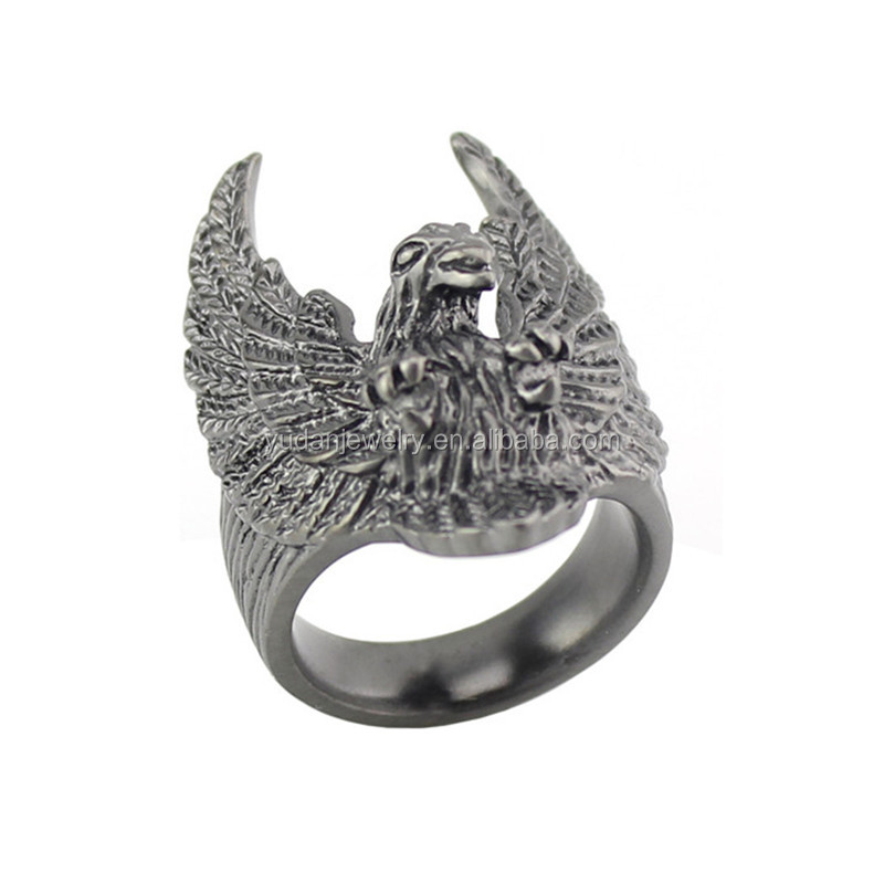 Yudan Jewelry China Manufacturer Mens Stainless Steel Eagle ring