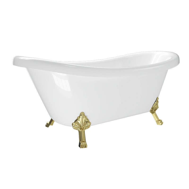 Golden Clawfoot Non-Whirlpool Freestanding White Acrylic Bathtub