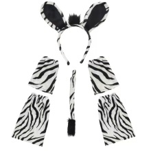 Zebra Headband Animal Ears Tail accessory set