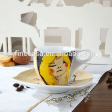 100CC Hyper White Porcelain Cup Saucer set Gift Items