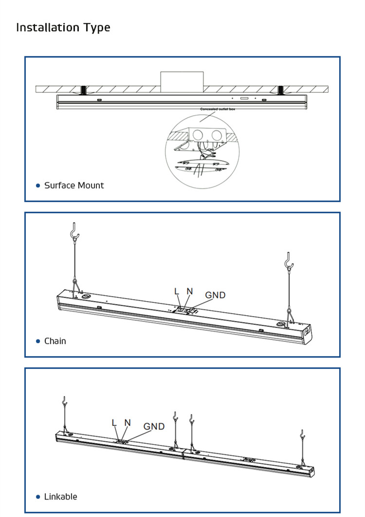 ETL CETL DLC Factory Price 120cm 4ft 36w Pendant Hanging Strip Shop LED Batten Light