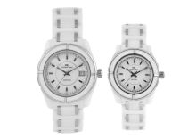 White Fashion Promotional Gifts Unisex Trendy Wristwatch, Ceramic Chronograph Watch