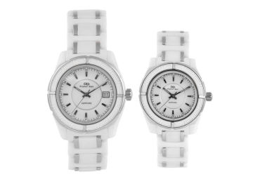 White Fashion Promotional Gifts Unisex Trendy Wristwatch, Ceramic Chronograph Watch