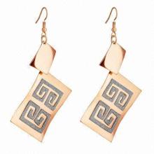 Fashion Drop Earrings with Exaggerate Iron Sticker