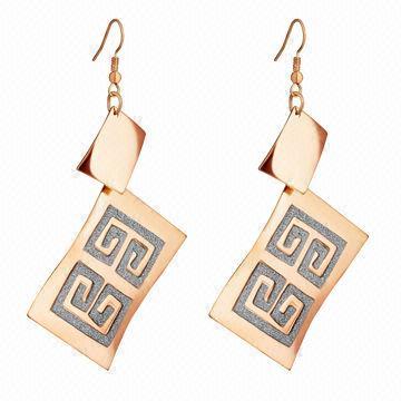 Fashion Drop Earrings with Exaggerate Iron Sticker