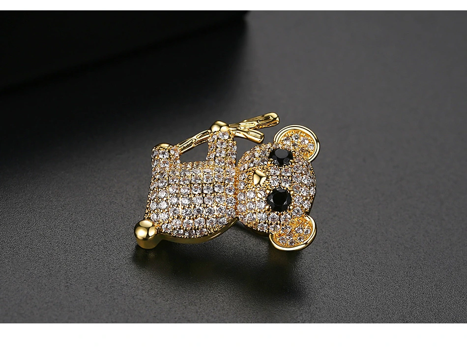 Cute Koala Lovely Cubic Zirconia Brass Brooch