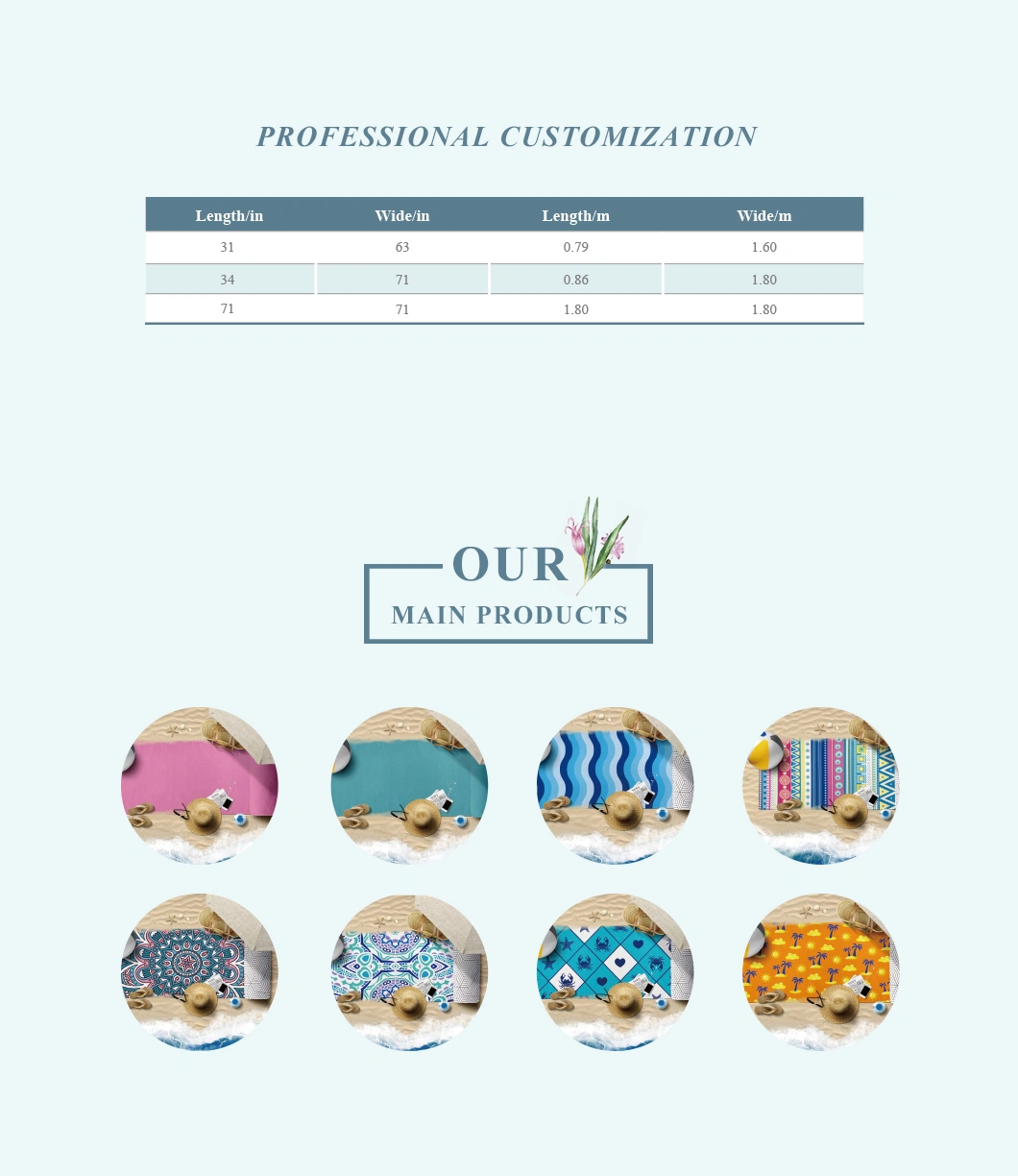 OEM Wholesale Custom Water Absorbent Breathable High Quality Quick Dry Sand Free 100% Polyester Beach Towel