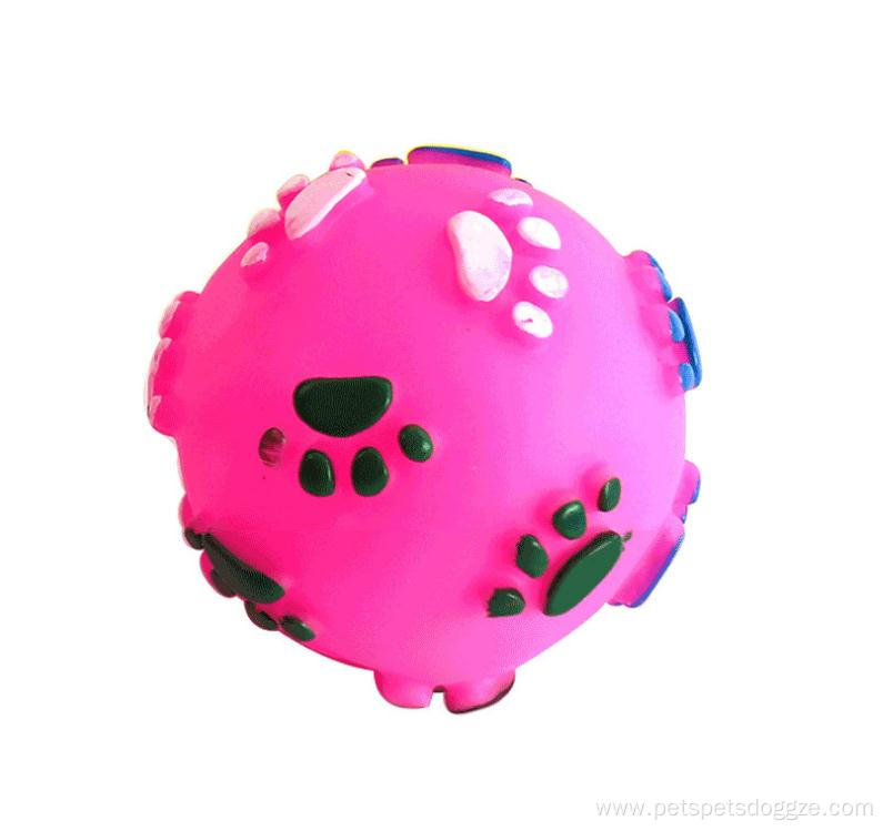 Paw print squeaky dog toy ball pet supplies