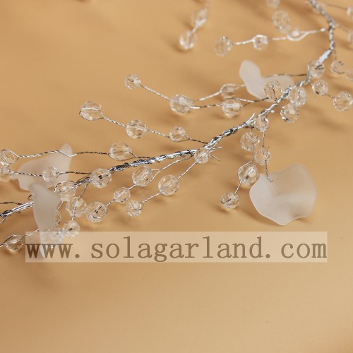 Acrylic Round Beads&White Piece Garland Tree Branches