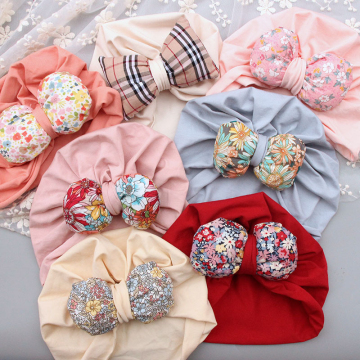 Newborn Baby Girl Elastic Headwraps Floral Bowties Wholesale