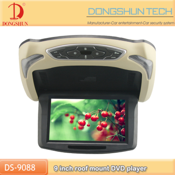 high quality car overhead wide view angle full HD roof dvd player with av monitor tv optional