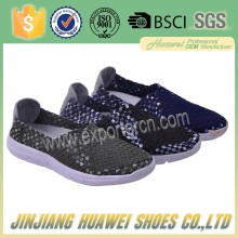 Mixed color elastic woven shoes with EVA outsole
