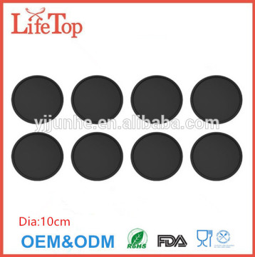 Multifunctional Round Black Silicone Cup Mat Drink Coasters