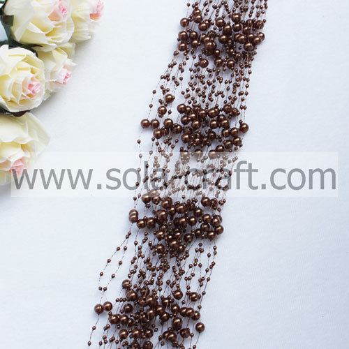 3MM i 8MM Plastik ABS Pearl Beaded Garland Dekoracje ślubne Party Lina 1.3 M.