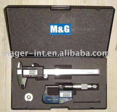 Digital Outside Micrometer And Digital Caliper Set