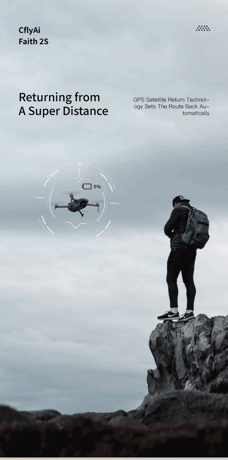 C-FLY Faith 2S Drone Professional 4K HD Camera 3-Axis Gimbal Foldable RC Quadcopter 35min Flight 7KM CFL Faith 2 Upgrade Version