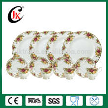 Hot sale fine bone china dinner set with rose design
