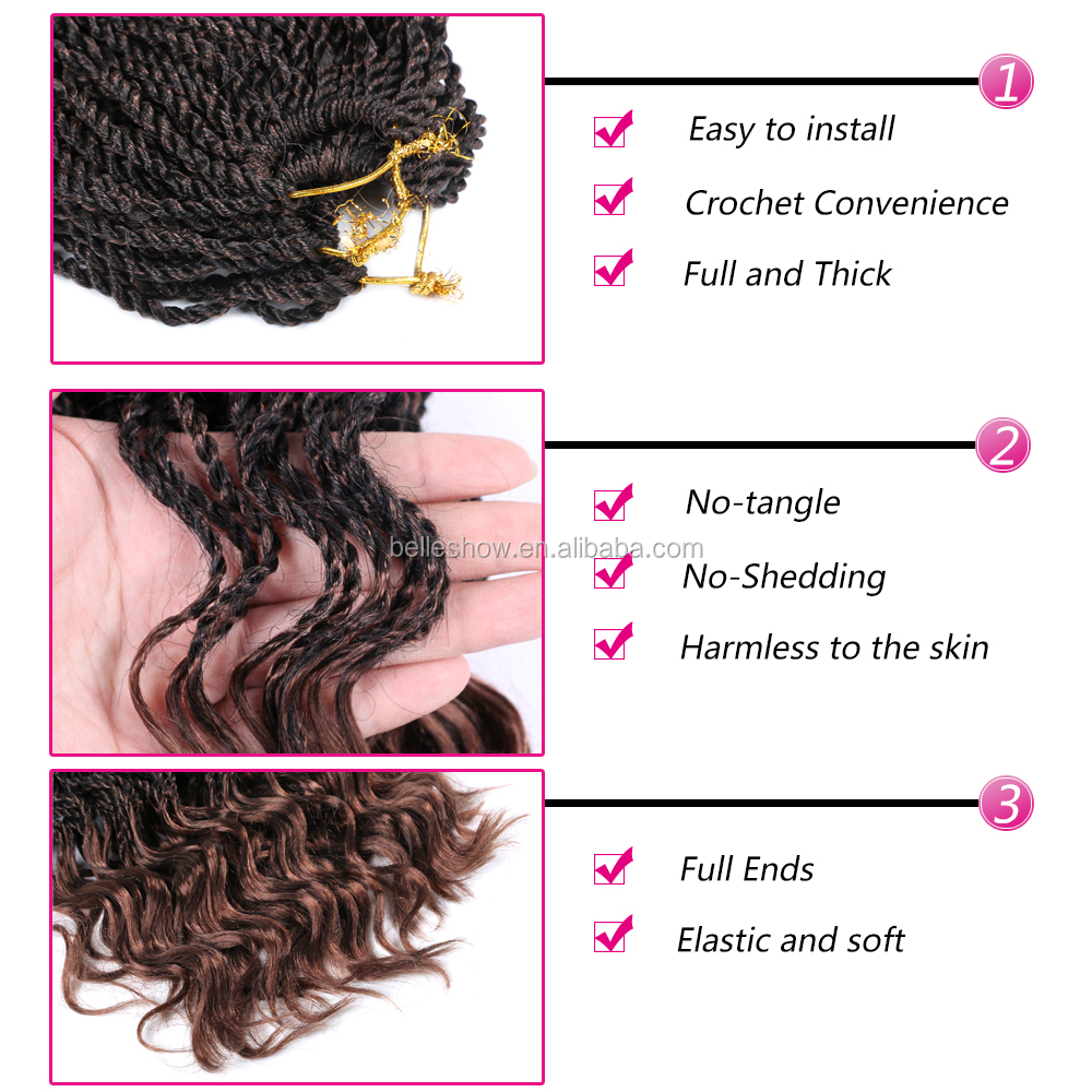 Hot sell 14'inch 35 stands Synthetic crochet braids synthetic small curly crochet senegalese twist braids hair