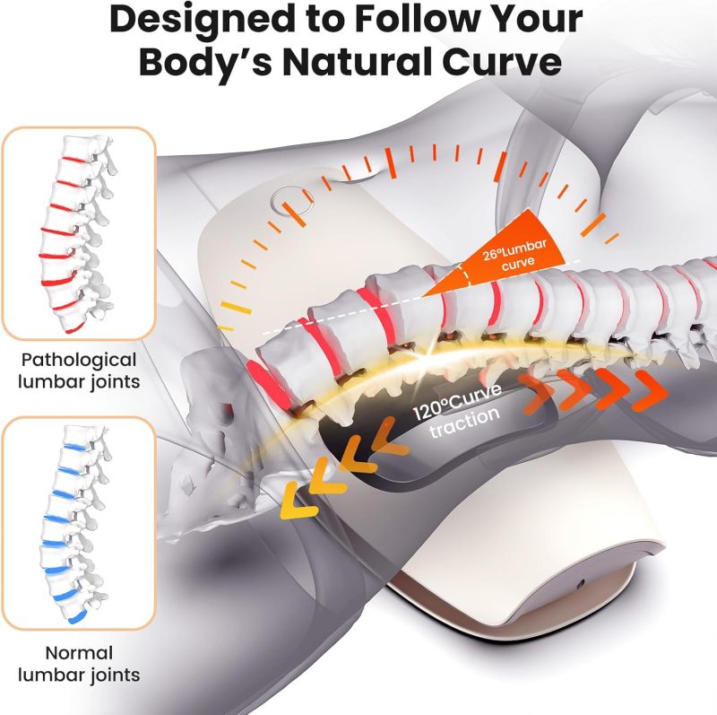 4-in-1 Lower Back Massager with Back Stretching, Massage, Heat & Vibration