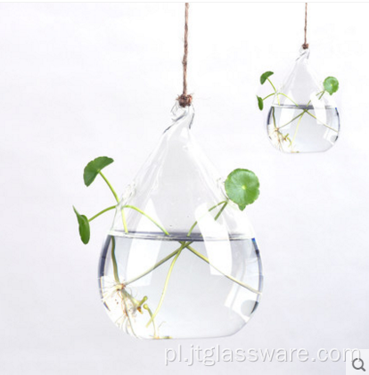 Roślinny wiszący szklany wazon w kształcie łzy na sprzedaż
