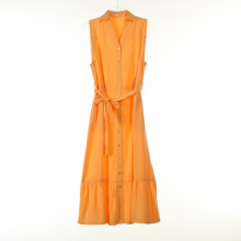 Yellow Skirts Tencel Garment Dye Long Dress