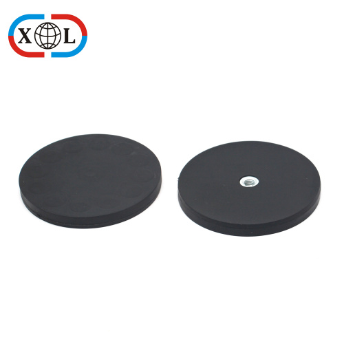 Neodymium Rubber Coated Magnet with Internal Thread