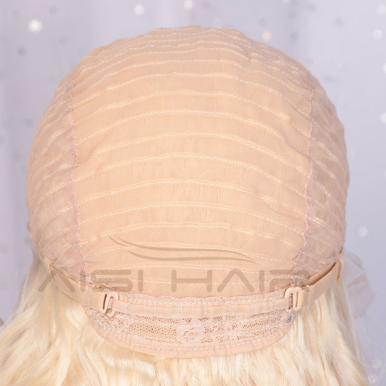 Aisi Hair 16 Inch Medium Long Body Wave Blonde Wig Long Wavy Swiss Lace Wig Synthetic Lace Frontal Hair Wigs For Black Women