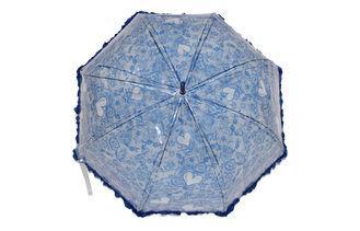 46 Inch Arc PVC Clear Dome Umbrella / Blue Windproof For Co