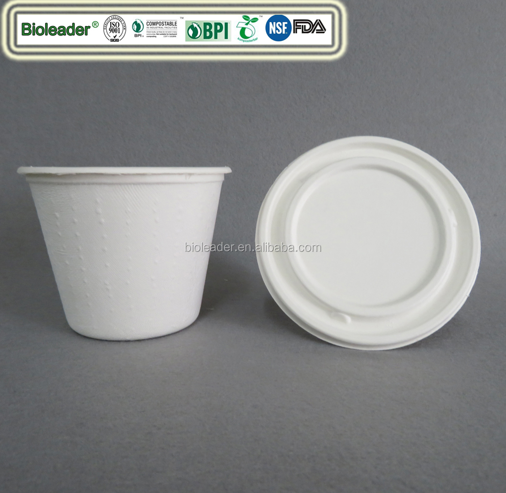 100% Biodegradable disposable takeaway fast food packagingcup paper pulp molded cup