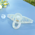 large Jaw Pearlized White Acrylic Hair claw clips