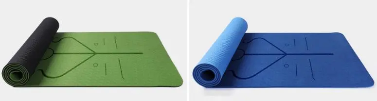 Wholesale Fitness Double Sided Custom Logo TPE Yoga Mat with Position Line