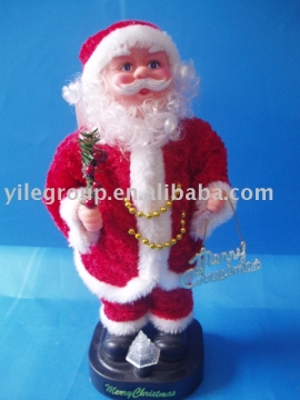 12" Santa With flowers singing