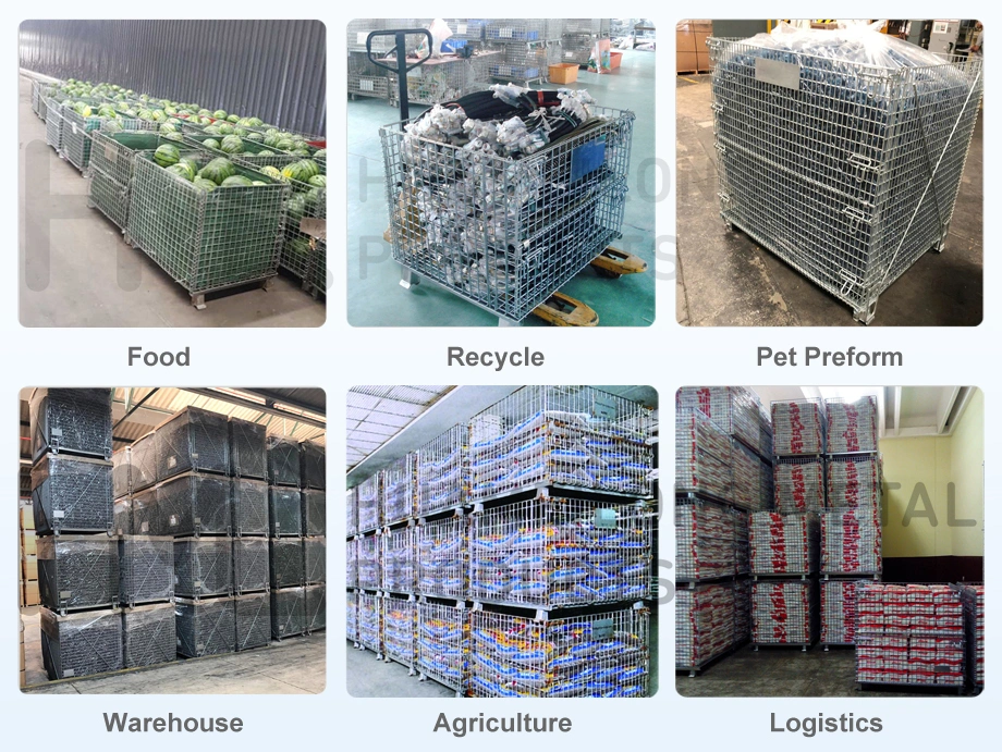Hot-Selling Industrial Folding Galvanized Wire Crate for Warehouse and Logistics