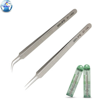 Relife Mobile Phone Repair Tweezers RT-14A RT-14SA Anti-static High Toughness Precision Fine Tip Plus Anti-skid Chip Repair