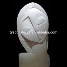 Beautiful home design abstract marble human young girl head art sculpture