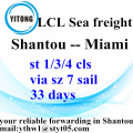 Shantou a operaciones de LCL de Miami a granel